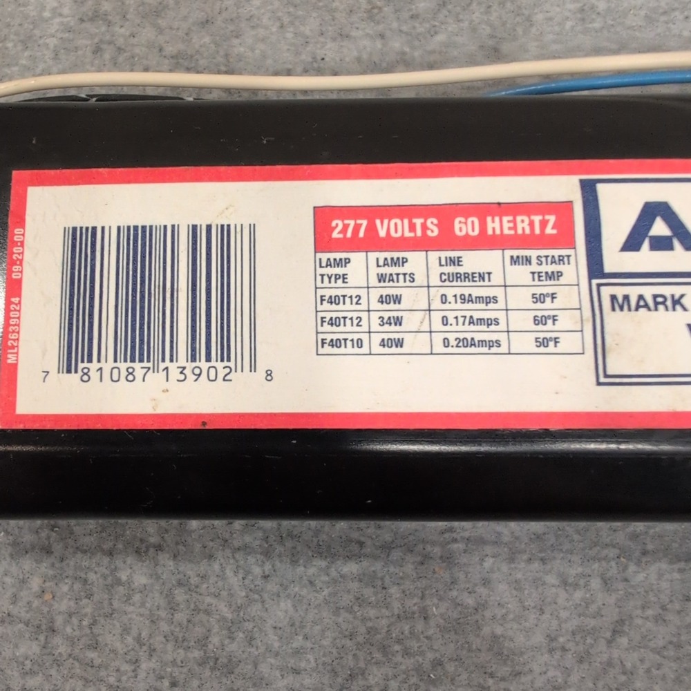 Advance Mark III Energy Saver V-140-2-TP 277V Rapid Start Ballast F40T12 F40T10‎ - Picture 2 of 4